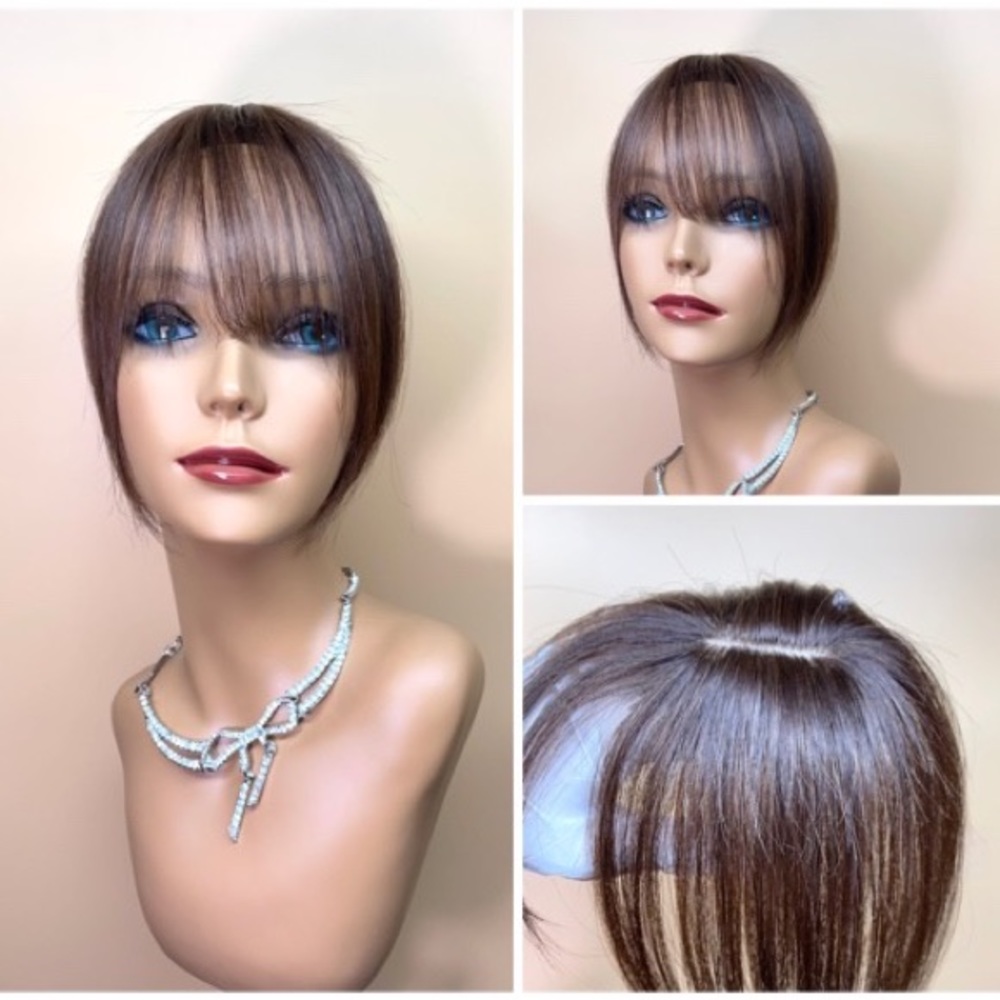 11” Dark Brown Lace Base 100%Human Hair Topper Toupee